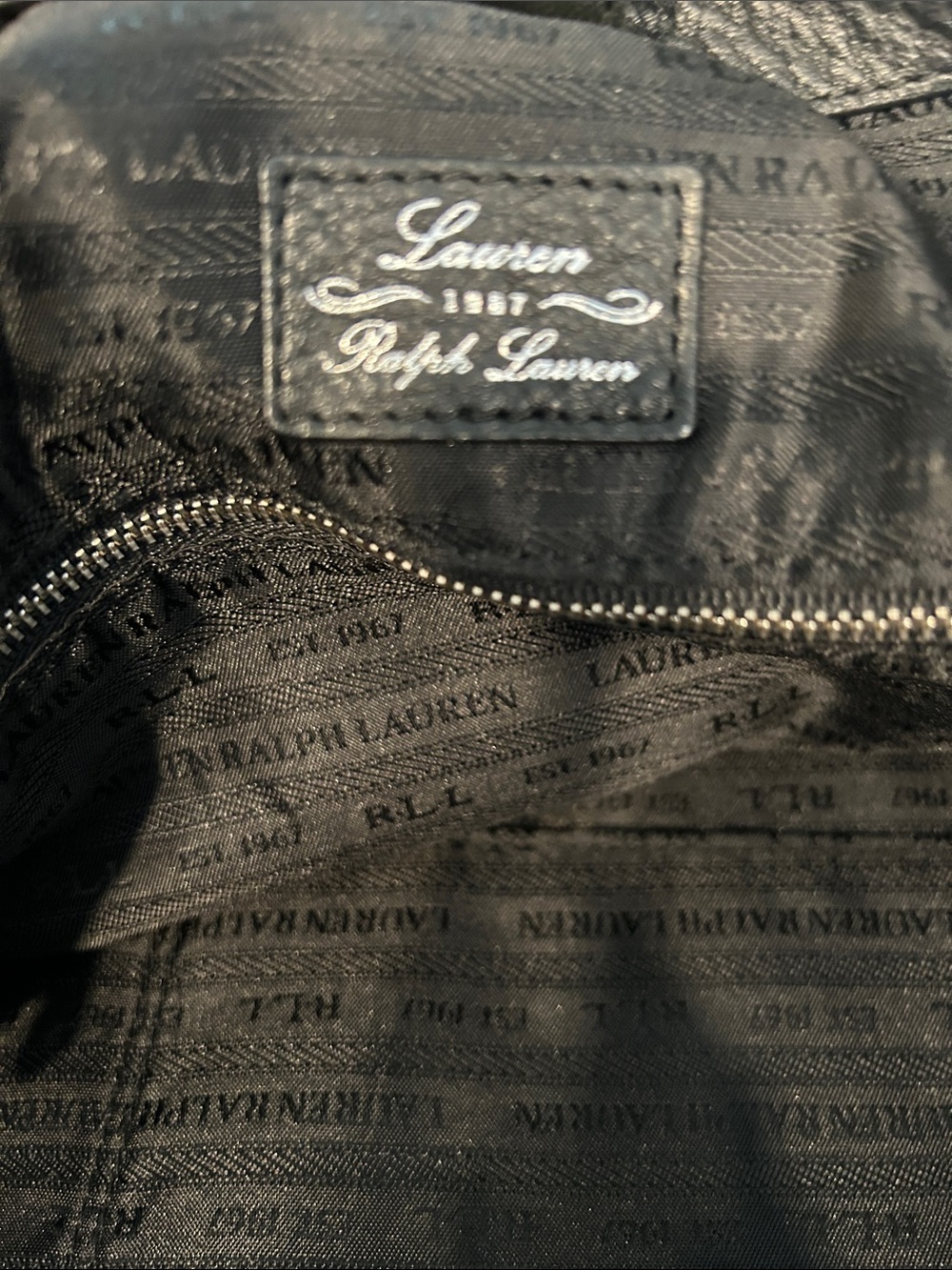 Ralph Lauren Black Pebbled Leather Shoulder Tote w/Equestrian Scarf & Charm - Picture 13 of 16